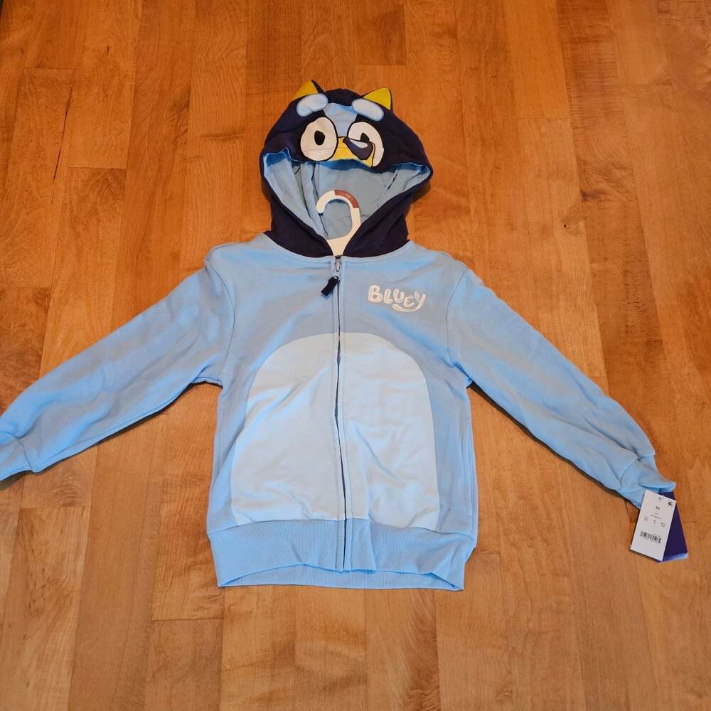 Bluey Character 3D Ears Zip-Up Hoodie Sweatshirt